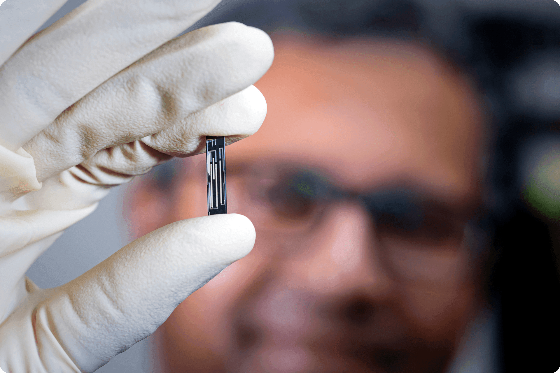 Close-up of quantum chip